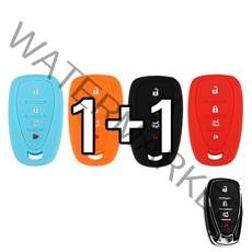 리미트 1+1 쉐보레 4버튼 올뉴말리부 올뉴크루즈 더넥스트스파크 스마트 키 실리콘 케이스, 오렌지+레드