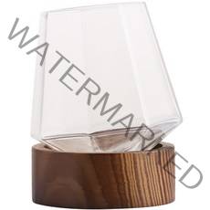 착한살림 크리스탈 언더락잔 400ml + 원목받침 세트, 1세트