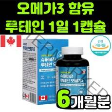 캐나다 슈퍼 비전 뉴테인 LUTEIN 루테린 오메가3 마리골드 메리골드 금잔화 꽃 추출물 비타민A 어린이 청소년 50대 60대 할머니 부모님 눈 안구 건강 노안 노화 영양제 추천, 1박스(6개월분), 1250mg, 1250mg