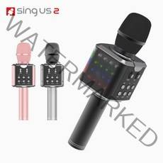 리퍼제품 / SING US2 블루투스 노래방 마이크 스피커 듀얼페어링/삼성SDI정품 셀/보관 파우치, 핑크