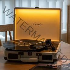 인사이디 LED 무드등 조명 블루투스 LP 턴테이블 플레이어 스피커, IBT-Retro LED