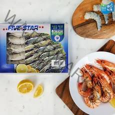 바다식객 새우구이 냉동 블랙타이거새우 500g (10미/15미), 1팩, 블랙타이거새우 15미