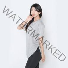 뮤즈마인델리 라운드 트임 티셔츠 커버업 요가복 필라테스 상의 루즈핏 헬스 테니스 홈트 등산