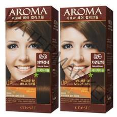 에네스티 아로마 염모제 새치머리용, 5/0 자연갈색, 2개입
