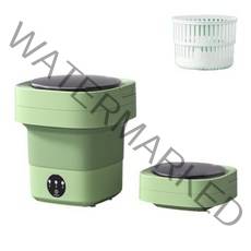 접이식 미니세탁기 소형세탁기 탈수포함 가정용 속옷 양말 수건 여행 휴대용 세탁기, 4L 그린 접이식세탁기+탈수