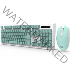 큐센 무선 키보드 + 마우스 + 키스킨 세트, 민트, 일반형, MK450