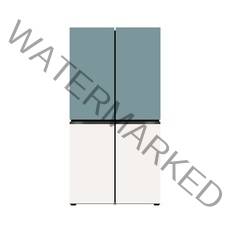 [색상선택형] LG전자 디오스 오브제컬렉션 4도어 냉장고 글라스 875L M873AAA031, 클레이민트(상단)+베이지(하단), M873GTB031S