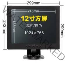 10인치 12인치 14인치 15인치 17인치 19인치 컴퓨터 PC 모니터 소형 CCTV, 12형블랙1024x768 + VGA