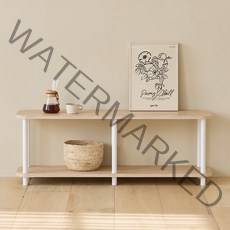 메종드꼼마 베스토 2단 선반거실장, 우드화이트