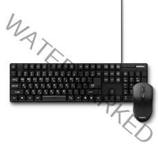 인데나 멤브레인 USB 유선 키보드 + 마우스 콤보 세트, IND-KM100U, 블랙