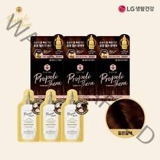 (엘라스틴) 프로폴리테라 로얄 젤리 염색제 (짙은갈색) x 3개 + 앰플 트리트먼트 샤섀 10ml x 3개, 상세 설명 참조