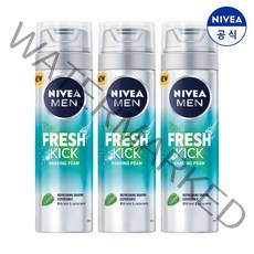 니베아 맨 프레시킥 쉐이빙 폼 200ml X 3, 3개