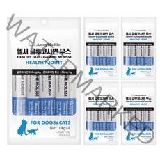 애니홀릭 헬시 글루코사민 무스 건강보조제 14g x 4p, 치킨 + 참치 혼합맛, 5개