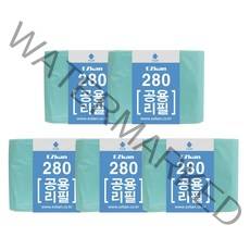 Ezkan 공용리필 280(22L 25L 27L)기저귀쓰레기통 호환리필 280 기저귀휴지통 매직리필 기저귀쓰레기통, 5롤, 27L