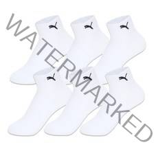 푸마 논쿠션 쿼터 단목 스포츠 양말 6족, WHITE