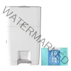 이지캔 4중차단 프리미엄 쓰레기통 27L + 22L 25L 27L 공용 280 리필 봉투 세트, 화이트, 1세트