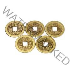 반가사유상 10pcs 황동 행운의 고대 동전 풍수 골동품 황제 돈 세트 구멍 자동차 집, [01] YELLOW