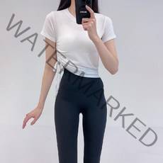 로라벨 벨로 옆스트링 반팔 커버업 필라테스 요가 상의 옷 운동복 탑