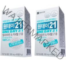 종근당건강 원데이21 멀티비타민 & 미네랄, 60정, 2개