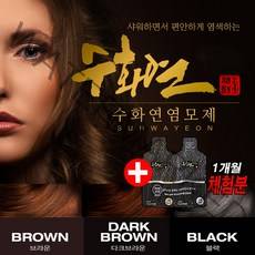 초간편 염색샴푸 수화연 5분 새치 염색약 13개월 (체험 1개월 사은증정) 흰머리커버 한방 셀프 염색제 저자극 염모제 하수오, 다크브라운, 2세트(12개월분+체험분)