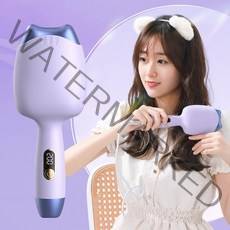 물결고데기 볼륨미니고데기 봉고데기 32mm물결웨이브 3단LCD디지털 온도 표시 오일 코팅 헤어 케어, 큐티 시리즈, 연보라색