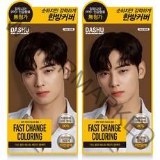 다슈 컬러 패스트 체인지 새치전용 염색제, 자연갈색, 2개