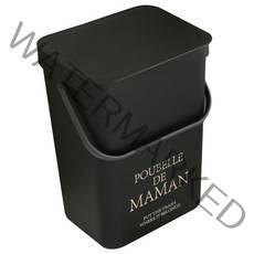 달팽이리빙 푸벨드마망 벽걸이 휴지통 10L, Black, 1개
