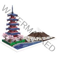 프랜디 나노블럭 랜드마크 대형 건축물 일본 후지산 SM7829, 혼합색상