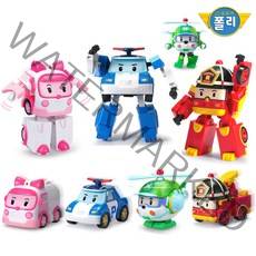 [핸드크림증정] [ROI TOYS] 로보카폴리 변신로봇 4종세트(폴리 로이 엠버 헬리 4인치)