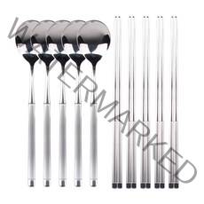 블룸엣홈 초이스 샌딩 수저 5벌 세트 벌크, 1세트, 숟가락 5p + 젓가락 5p