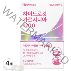 에버비키니 하이드로컷 가르시니아 1200 75g, 60정, 4개