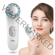 YiYe 갈바닉 얼굴 마사지기구 뷰티디바이스 홈케어 피부관리기 온열 고주파 진동 케어 LED 적청빛 USB충전, YiYe 018