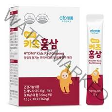 애터미 키즈 홍삼 농축액 성장기 어린이 유아 주니어 액상 스틱 면역력 피로 기억력 항산화 혈액 흐름 발육 건강 케어 바나나 맛 진세노사이드 영양 영양소 추천 에터미, 1개, 30포