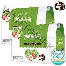즙쟁이 양배추사과즙 2박스 60포 양배추즙, 60개, 90ml