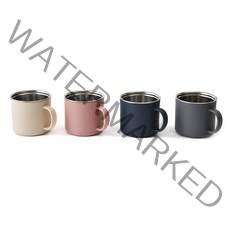 디유 스텐 머그컵 300ml x 4종 세트, 그레이, 네이비, 핑크, 아이보리, 1세트