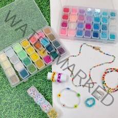 [풀문]반지 팔찌 키링 만들기 비즈공예재료 diy세트 32color 베이직 비즈 set