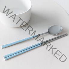 보겐 육각 세라믹 1인 수저세트, 스카이, 숟가락 + 젓가락