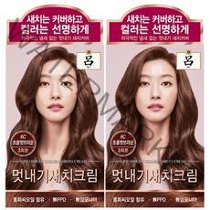 려 우아채 멋내기 새치크림 염색약 120g 1+1 흰머리염색 부분염색 뿌리염색, 6C 초콜렛브라운, 2개