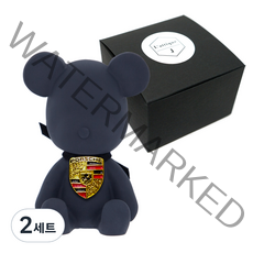 라띠크제이 엠블럼 베어 차량용 방향제 포르쉐 블랙 + 리필 블랙체리 5ml, 2세트