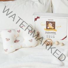 무로 쿨쿨넨네 아기 에어매쉬 짱구베개, 베이지+브라운, 1개