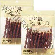 강아지 Think your dog teeth 스틱 오리우유껌 240g 24p, 오리, 2개