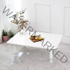 LPM 오브제 라운드 4단 높이조절 접이식테이블 900 x 600 mm, 화이트