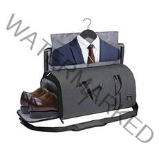 YYDSLEE 여행용 컨버터블 의류 가방 휴대용 의류 더플 백 신발 수납 공간탈착식 어깨끈 걸이용 여행 가방 남성 여성용 투인원 대형 더플 백 수트 수트 백 다크 그레이.