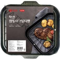 롯데이라이프 착한 캠핑 사각 멀티팬, 30 x 27 cm