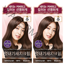 려 우아채 멋내기 새치크림 염색약 120g 1+1 흰머리염색 부분염색 뿌리염색, 4N 짙은갈색, 2개