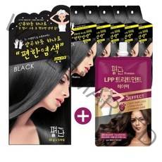펴난 샴푸하듯 하나로 프리미엄 편한염색 30g 헤어컬러 + 헤어팩 증정, 흑색, 5개입