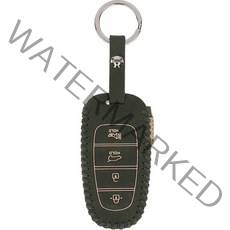 오시에나 뉴세미럭셔리 현대 기아 제네시스 아반떼 쏘나타 그랜저 더뉴 쏘렌토 셀토스 스포티지 k3 k5 k7 g80 소가죽 자동차 키케이스 + 키링 세트 현대D 4버튼, 그린, 현대D(4버튼)