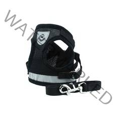 아리코 Dr Mini 양이&아지 반사광 하네스 스트랩 리드줄포함 M, 블랙, 1세트