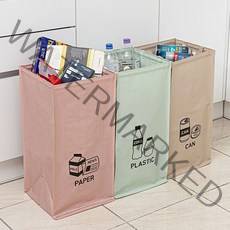 라이프 대용량 재활용 분리수거함 방수 휴지통 쓰레기통 54L, 핑크+민트+베이지, 1세트