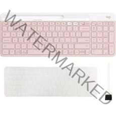 로지텍 K580 멀티 디바이스 블루투스 키보드 + 한글 키스킨 + 청소솔 세트, 일반형, YR0074(키보드), 로즈(키보드)